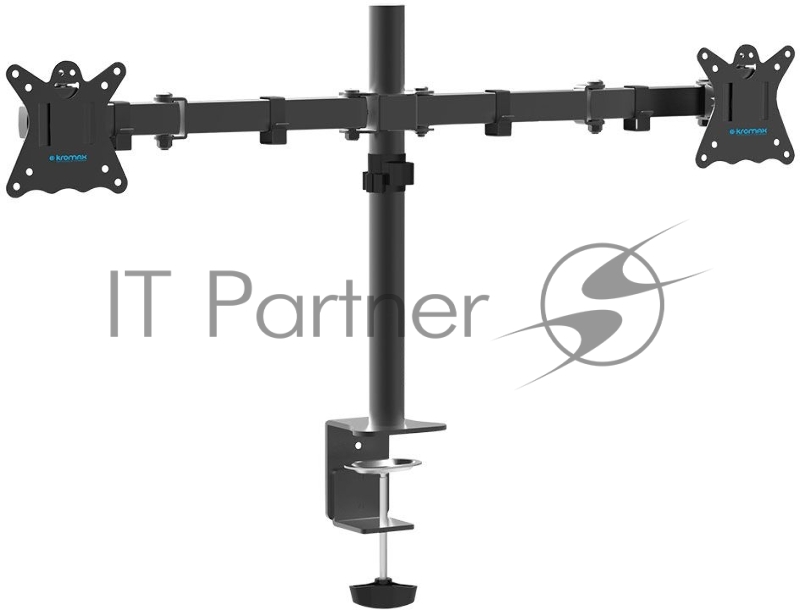Кронштейн для монитора Kromax CASPER-508 black 4 шт/уп. 10-32, max 2x10 кг, 6 ст св., нак. ±80°, пов. 360°, max VESA 100x100 мм.