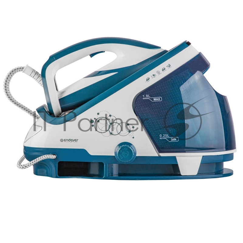 Парогенератор электрический ENDEVER Delta-500, белый/темно-бирюзовый, мощность 3200 Вт, подача пара 170 г/мин, макс. пар удар до 600 г/мин, 1 шт/уп
