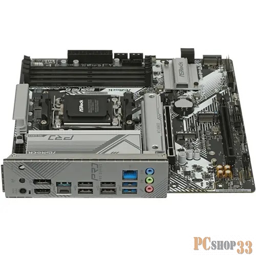 Материнская плата ASRock B650M PRO RS, Socket AM5, AMD B650, 4xDDR5-5200, HDMI+DP, 2xPCI-Ex16, 4xSATA3(RAID 0/1/10), 3xM.2, 8 Ch Audio, 1x2.5GLan, (4+4)xUSB2.0, (3+4)xUSB3.2, (1+1)xUSB3.2 Type-C™, mATX, RTL, {}