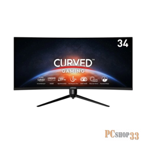 Монитор MSI 34 MAG342CQPV черный VA LED 1ms 21:9 HDMI матовая HAS Piv 250cd 178гр/178гр 3440x1440 100Hz FreeSync DP UW 6.91кг