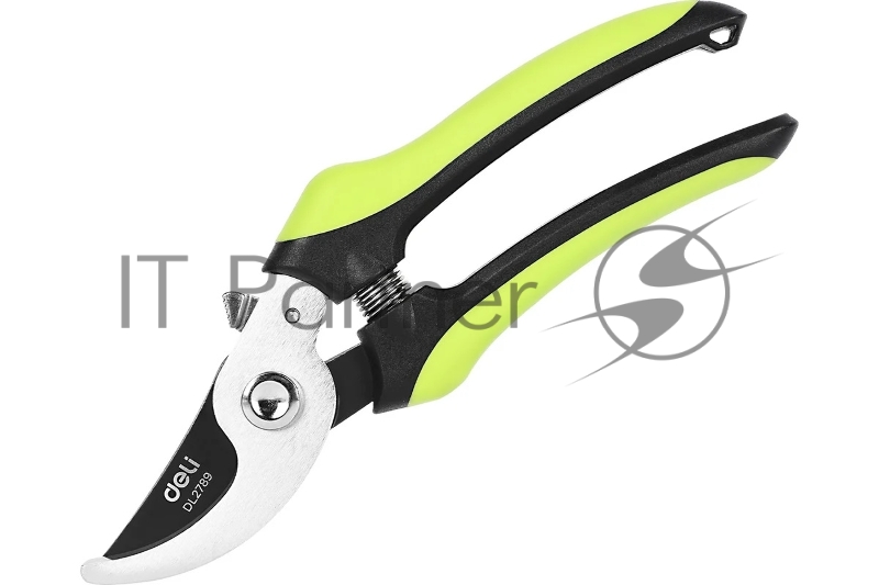 Секатор садовый Deli DL2789 лезвия с тефлоновым покрытием, длина 200мм, макс. диаметр резки 15мм, сталь SK5