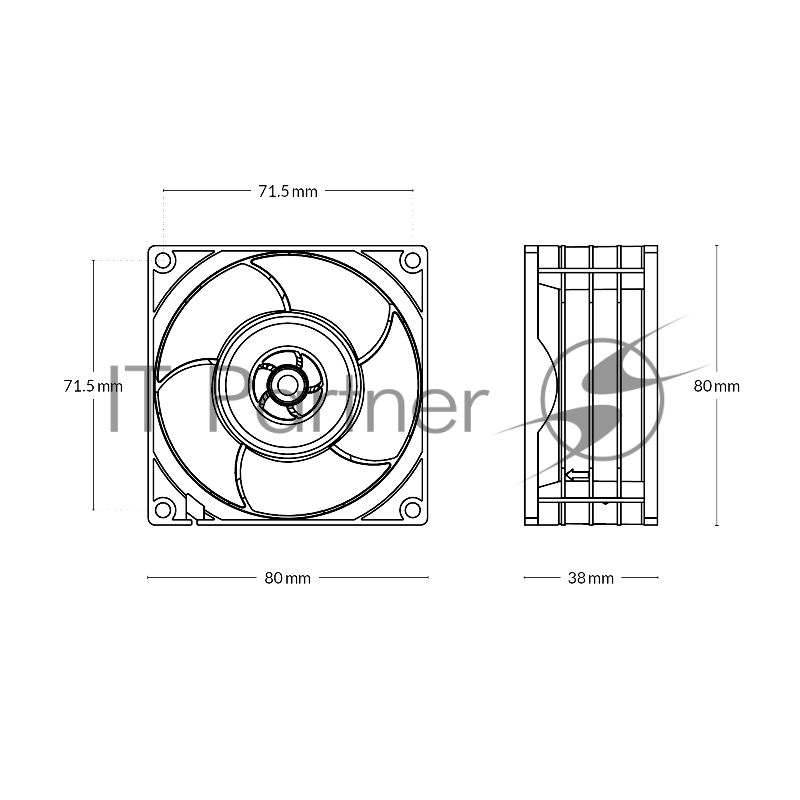 Вентилятор корпусной ARCTIC S8038-7K 500–7 000 rpm, 118.93 м3/h 4-pin арт. ACFAN00288A