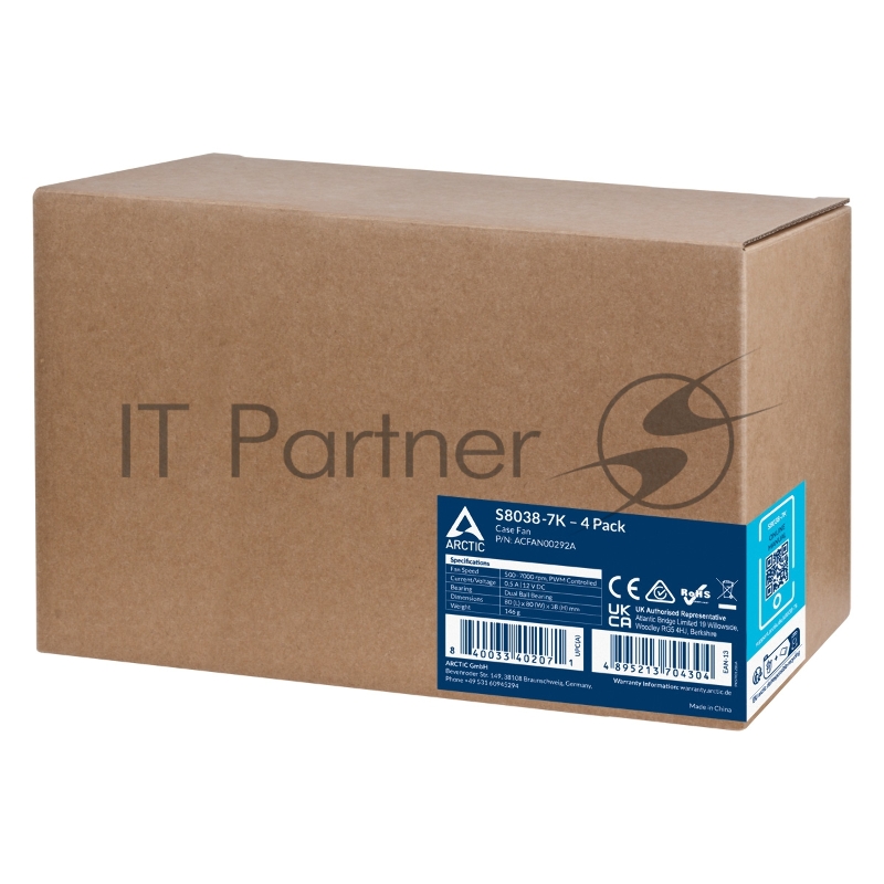 Вентилятор корпусной ARCTIC S8038-7K (4 Pack) арт. ACFAN00292A