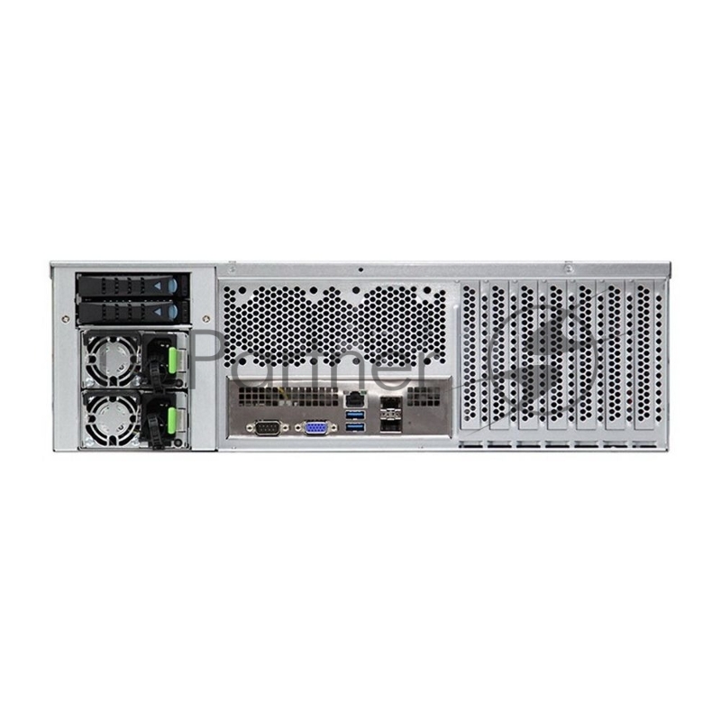 Серверный корпус RSC-3ET, 3U, 16xSATA/SAS HS 3,5/2,5 universal bay, 2x2,5 H/S bay, up to 12(W) x 13(D) E-ATX, 1x12G 16 port EOB BP with 3xSFF-8643, 800W 1+1 80+ Platinum, 28 slide rail, w/o CPU heatsink, w/o bezel