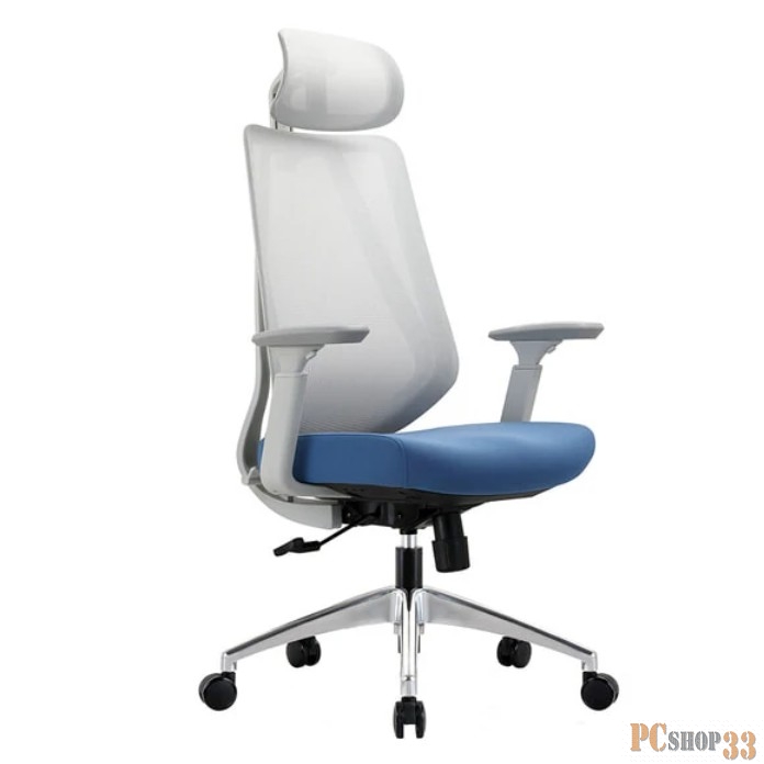 Кресло Chairman CH580 серый пластик, серый/голубой