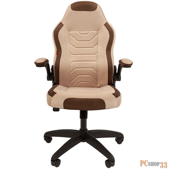 Кресло Chairman game 50 Россия св.беж/коричн. велюр Т6/Т14 пластик черный