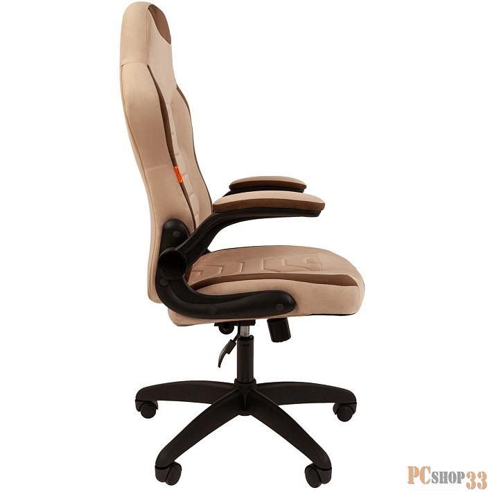 Кресло Chairman game 50 Россия св.беж/коричн. велюр Т6/Т14 пластик черный