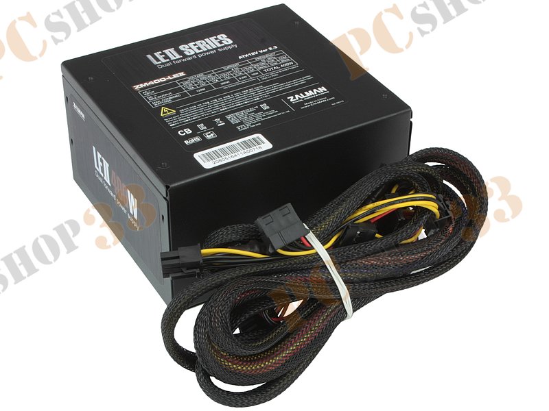 Блок питания 400Вт Zalman ZM400-LEII ATX12V V2.3 (20/24+4/8+6pin, вентилятор d120мм) + кабель питания EURO (1.5м)