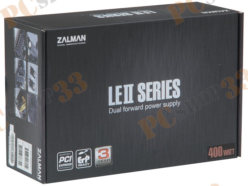 Блок питания 400Вт Zalman ZM400-LEII ATX12V V2.3 (20/24+4/8+6pin, вентилятор d120мм) + кабель питания EURO (1.5м)