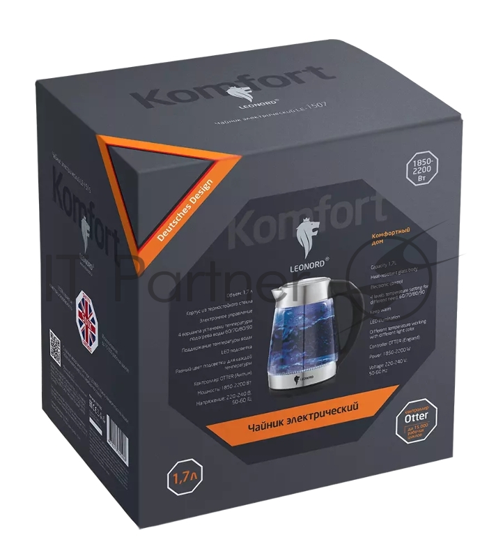 Чайник электрический LEONORD LE-1507 1,7л стекло
