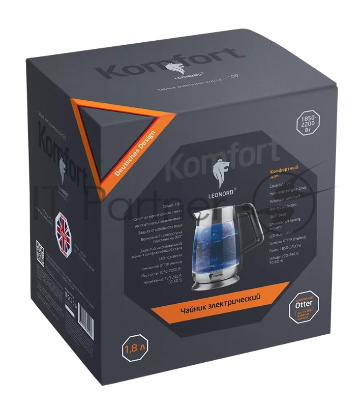 Чайник электрический LEONORD LE-1508 1,8л стекло