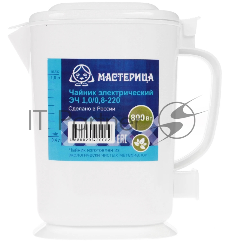 Чайник электрический Мастерица ЭЧ-1,0/0,8-220 1л, пластик, сиреневый прозрачный