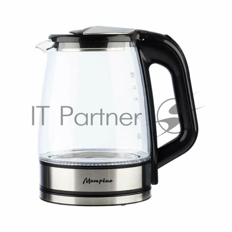Чайник электрический МАТРЁНА MA-155 2,2л, стекло, черный