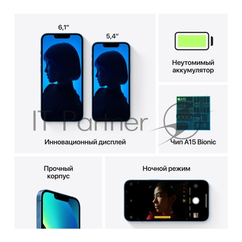 Смартфон Apple A2633 iPhone 13 256Gb 4Gb альпийский зеленый моноблок 3G 4G 1Sim 6.1 1170x2532 iOS 16 12Mpix 802.11 a/b/g/n/ac/ax NFC GPS GSM900/1800 GSM1900 TouchSc Protect