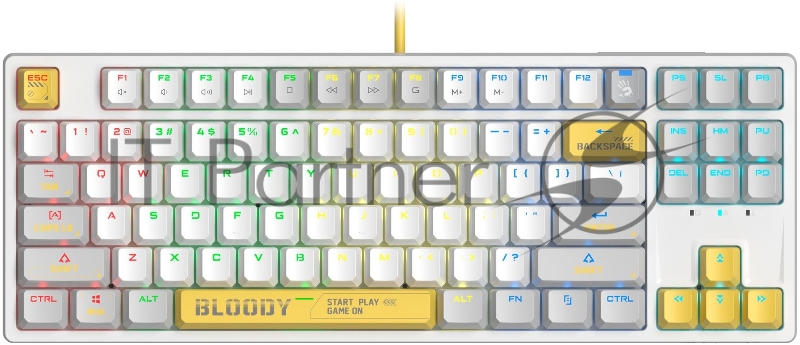 Клавиатура A4Tech Bloody S87 Energy механическая белый USB for gamer LED (S87 USB ENERGY WHITE)