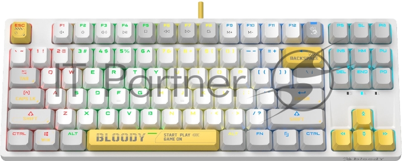 Клавиатура A4Tech Bloody S87 Energy механическая белый USB for gamer LED (S87 USB ENERGY WHITE)