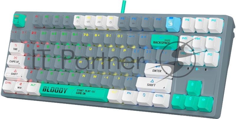 Клавиатура A4Tech Bloody S87 Energy механическая серый USB for gamer LED (S87 USB ENERGY ASH)
