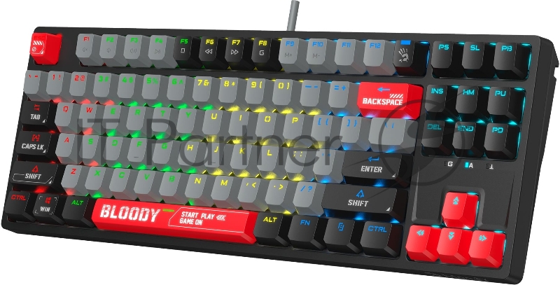 Клавиатура A4Tech Bloody S87 Energy механическая черный/красный USB for gamer LED (S87 USB ENERGY RED)