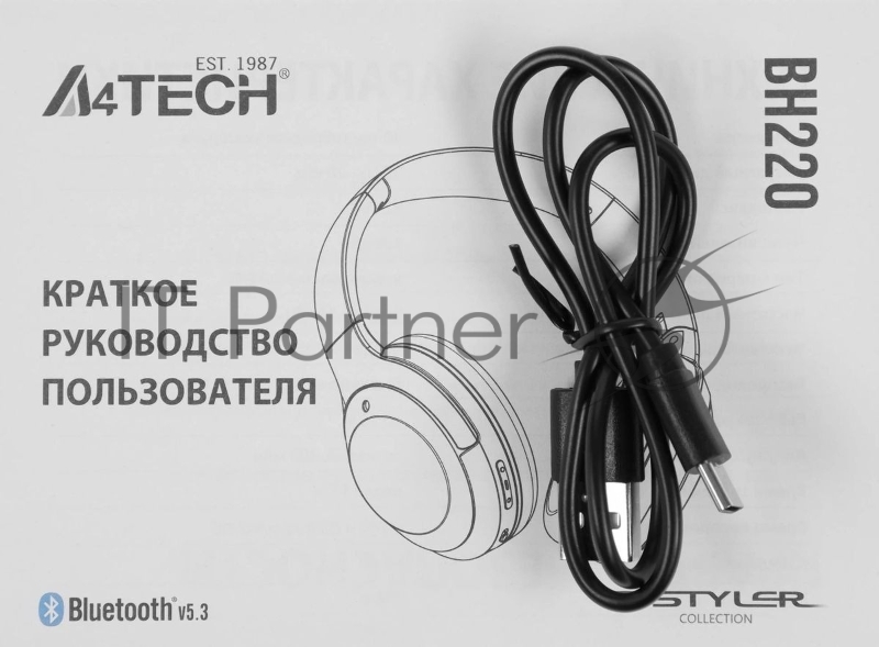 Гарнитура мониторные A4Tech Fstyler BH220 белый беспроводные bluetooth оголовье (BH220 WHITE)