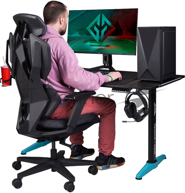 Кресло игровое GMNG GG-CH110B черный сиденье черный сетка/ткань с подголов. крестов. пластик черный пластик черный