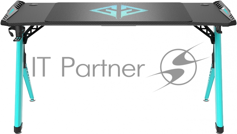 Стол игровой GMNG GG-TB101 столешница ЛДСП карбон каркас голубой 140х60см