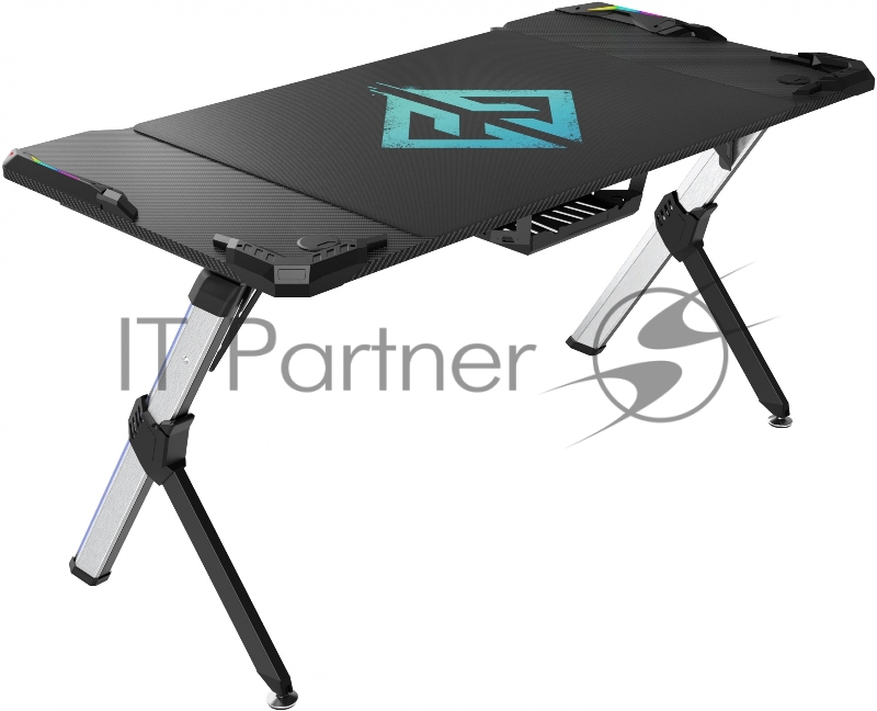 Стол игровой GMNG GG-TB201 столешница ЛДСП карбон каркас серебристый 140х75см
