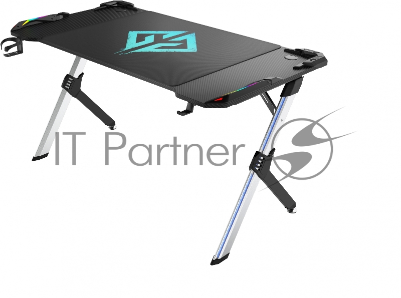 Стол игровой GMNG GG-TB201 столешница ЛДСП карбон каркас серебристый 140х75см