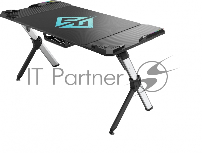 Стол игровой GMNG GG-TB201 столешница ЛДСП карбон каркас серебристый 140х75см