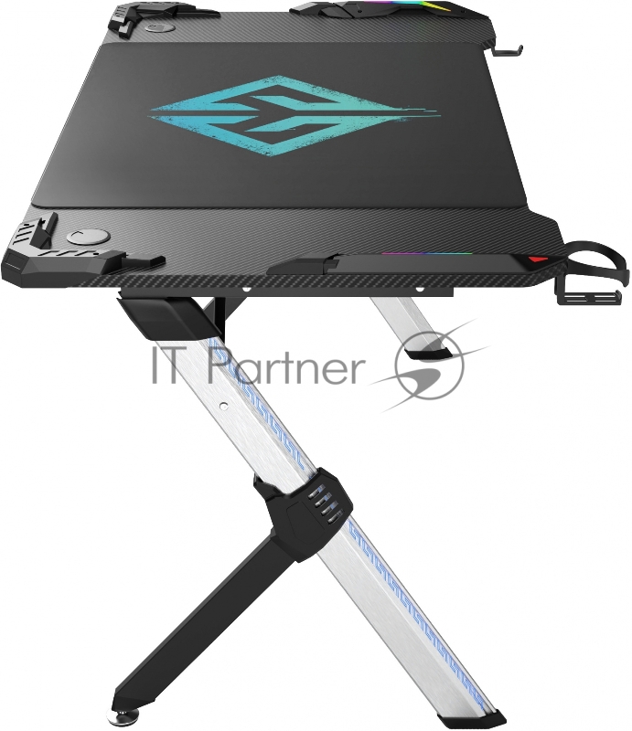 Стол игровой GMNG GG-TB201 столешница ЛДСП карбон каркас серебристый 140х75см