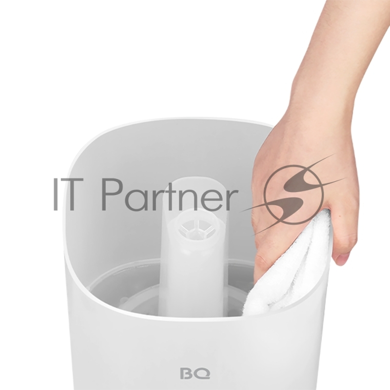 Увлажнитель BQ HDR1009 White. Мощность:25 Вт/Объем:4л/До 16 часов непрерывной работы/3 уровня интенсивности испарения/Расход воды до 300мл/ч /Площадь помещения до 20 м2/ Режим <<Теплый пар>>/Защита от сухого включения/ Верхний залив воды/Таймер до 8