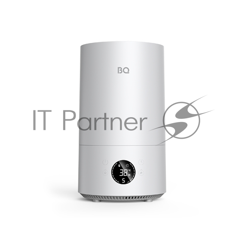 Увлажнитель BQ HDR2004 White. Moщность 22Вт/Объем резервуара 4,3л/До 16 часов неприрывной работы/3 уровня интенсивности испарения/Регулировка интенсивности испарения/Расход воды до 270мл/ч/Площадь помещения до 25 м2/Таймер до 8 часов/Напряжение 220-2