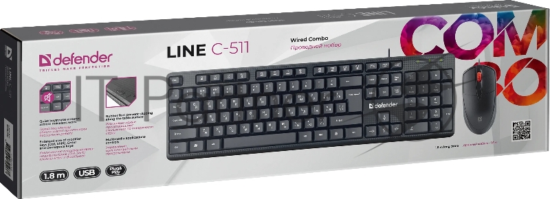 Клавиатура + мышка LINE C-511 RU BLACK 45511 DEFENDER