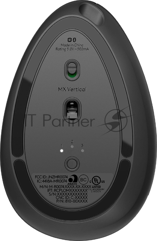 Мышь Logitech MX Vertical черный/серебристый оптическая (4000dpi) беспроводная BT/Radio USB (4but)