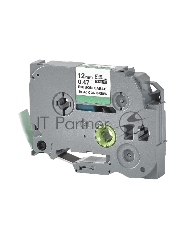 Кассета с лентой SOK by Sakura Printing TZEFX731 для Brother, черный на зеленом, 12мм/8м , наклейка