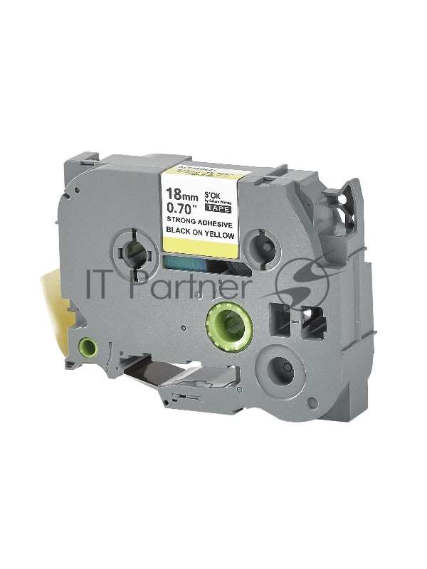 Кассета с лентой SOK by Sakura Printing TZES641 для Brother, черный на желтом, 18мм/8м , наклейка