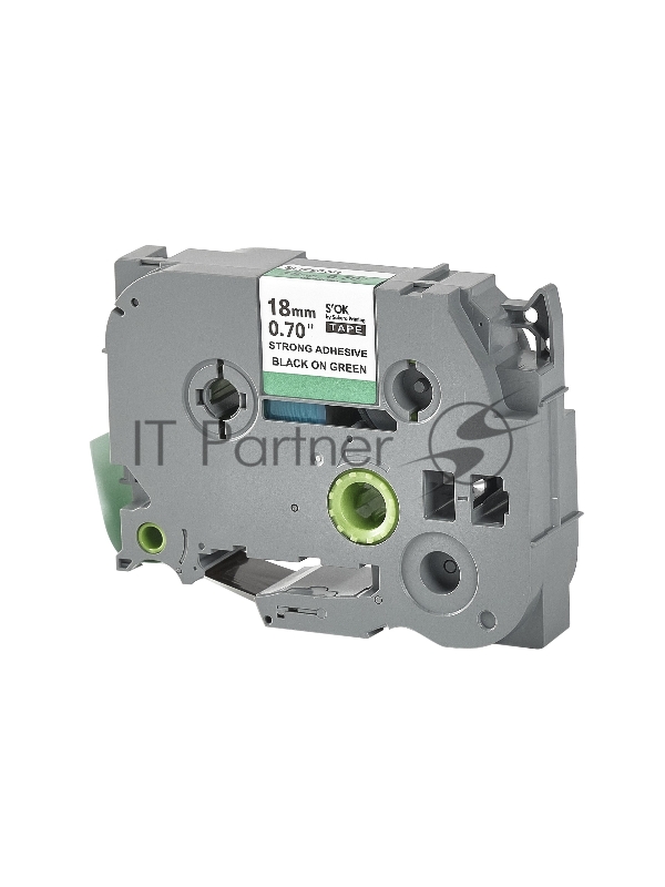 Кассета с лентой SOK by Sakura Printing TZES741 для Brother, черный на зеленом, 18мм/8м , наклейка