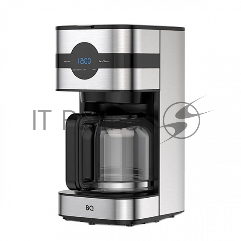 Капельная кофеварка BQ CM2002 Steel-Black, Мощность 900 Вт, Объем 1.5 л, Противокапельная система, Установка часов и настройка таймера, Регулировка крепости кофе, Предварительное смачивание, Функция автоподогрева, Противокапельная система , Многоразо