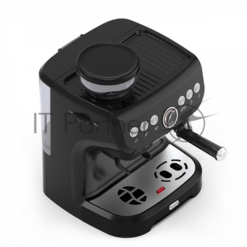 Кофейная станция BQ CM5000 Black, Давление 15 бар, Мощность 1560 Вт, Съемный резервуар для воды 2 л, 150 гр объем кофемолки , Точный контроль давления, Функция предсмачивания и программирования объема напитка, Встроенная кофемолка с 15 степенями помо