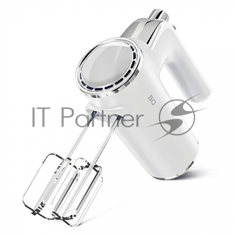 Миксер ручной BQ MX420 White, мощность 500 Ватт, 5 скоростных режимов, режим ТУРБО, скорость вращения до 1400 об/мин, защита от перегрузки, 2 венчика для взбивания, 2 крюка для замешивания теста, насадки из нержавеющей стали AISI 304, кнопка извлечен