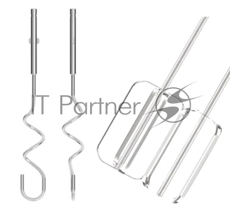 Миксер ручной BQ MX420 White, мощность 500 Ватт, 5 скоростных режимов, режим ТУРБО, скорость вращения до 1400 об/мин, защита от перегрузки, 2 венчика для взбивания, 2 крюка для замешивания теста, насадки из нержавеющей стали AISI 304, кнопка извлечен