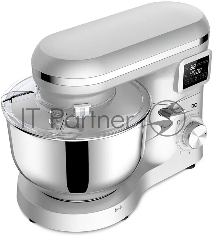 Планетарный миксер BQ MX640 White. Максимальная мощность 1600 Вт / Чаша из нержавеющей стали 6 л / Функция ферментации/ Подогрев чаши до 40C / Электронное управление / Металлические насадки в комплекте / Металлические шестерни / Двойная защита: от пе