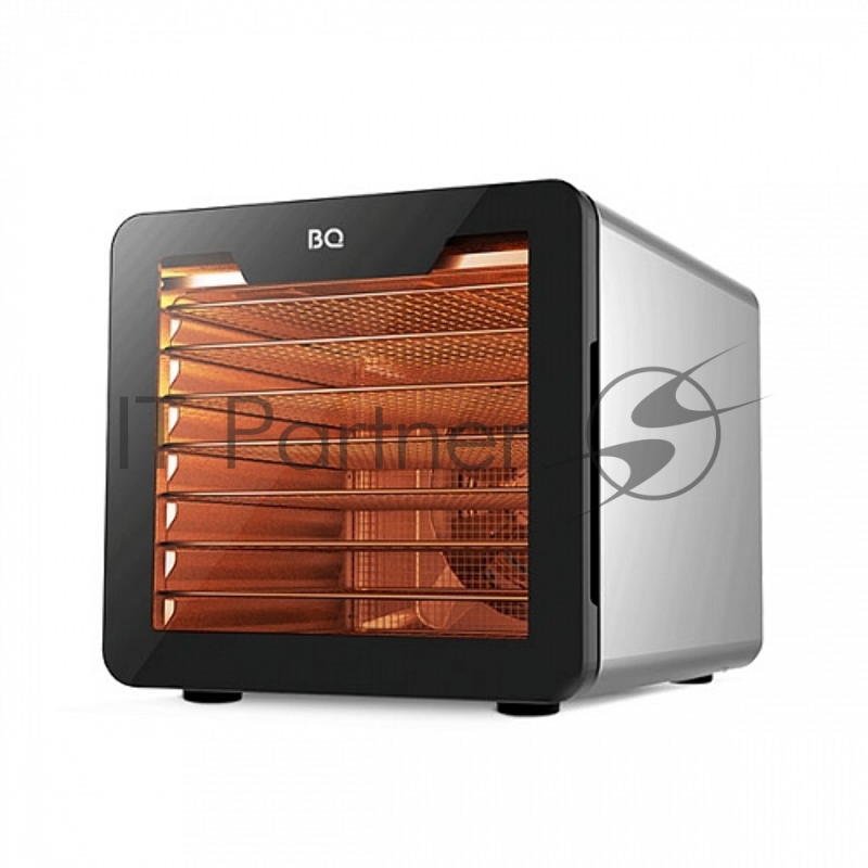 Сушилка для овощей и фруктов BQ FD9000 Black-Steel, Мощность 650 Вт, 7 основных поддонов, 7 поддонов для пастилы, 7 пластиковых поддонов, Сенсорное управление, Конвективная сушка. Равномерный нагрев по всей площади поддона, Высота поддона 30 мм, Сохр