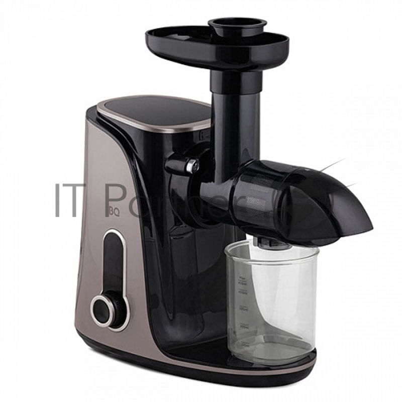 Соковыжималка шнековая BQ J2001 Black-Silver, Мощность 150 Вт, Можно отжимать любые овощи, фрукты, ягоды, орехи, зелень и корнеплоды, Скорость работы до 110 об/мин, LED дисплей, 2 скорости работы: для мягких ягод и твердых плодов, Отсутствие термичес