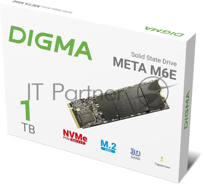 Накопитель SSD Digma PCIe 4.0 x4 1TB DGSM4001TM6ET Meta M6E M.2 2280