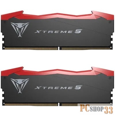 Memory Module PATRIOT Viper Xtreme 5 Gaming DDR5 Общий объём памяти 32Гб Module capacity 16Гб Количество 2 7600 МГц Множитель частоты шины 38 1.45 В RGB черный PVX532G76C36K