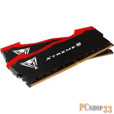 Memory Module PATRIOT Viper Xtreme 5 Gaming DDR5 Общий объём памяти 32Гб Module capacity 16Гб Количество 2 7600 МГц Множитель частоты шины 38 1.45 В RGB черный PVX532G76C36K