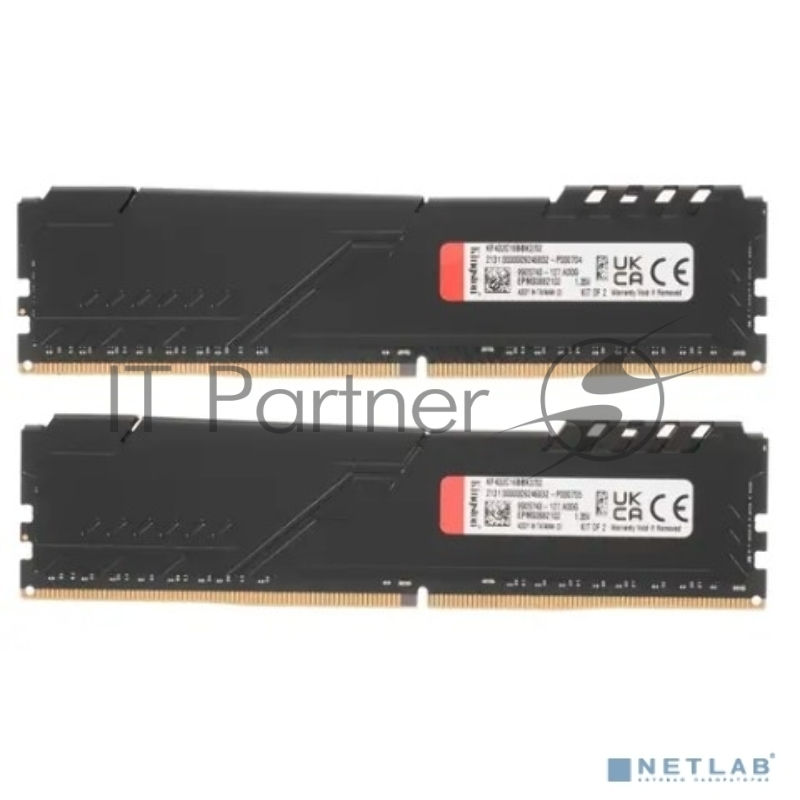 Модуль памяти Kingston DDR4 DIMM 32Gb PC25600, 3200Mhz, FURY Beast Black CL16 (Kit of 2) (KF432C16BBK2/32) (retail)