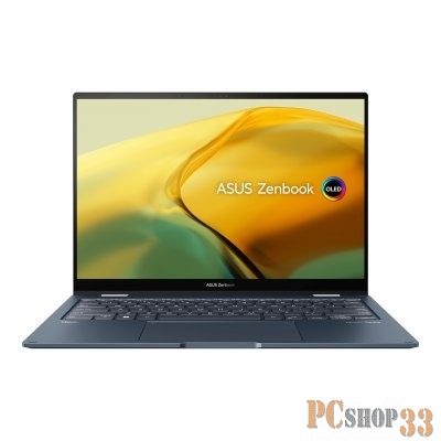 Ноутбук ASUS UP3404VA-KN026W flip 14(2880x1800 OLED 16:10)/Touch/Intel Core i7 1360P(2.2Ghz)/16384Mb/1024SSDG Iris Xe Graphics/Cam/BT/WiFi/75WHr/war 1y/1.5kg/Ponder Blue/Win11Home + NumberPad алюм корп +чехол +USB-RJ45 кабель +стилус