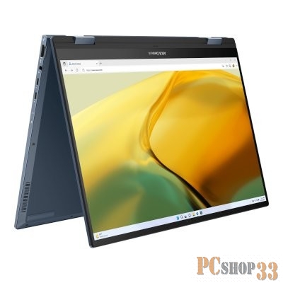 Ноутбук ASUS UP3404VA-KN026W flip 14(2880x1800 OLED 16:10)/Touch/Intel Core i7 1360P(2.2Ghz)/16384Mb/1024SSDG Iris Xe Graphics/Cam/BT/WiFi/75WHr/war 1y/1.5kg/Ponder Blue/Win11Home + NumberPad алюм корп +чехол +USB-RJ45 кабель +стилус
