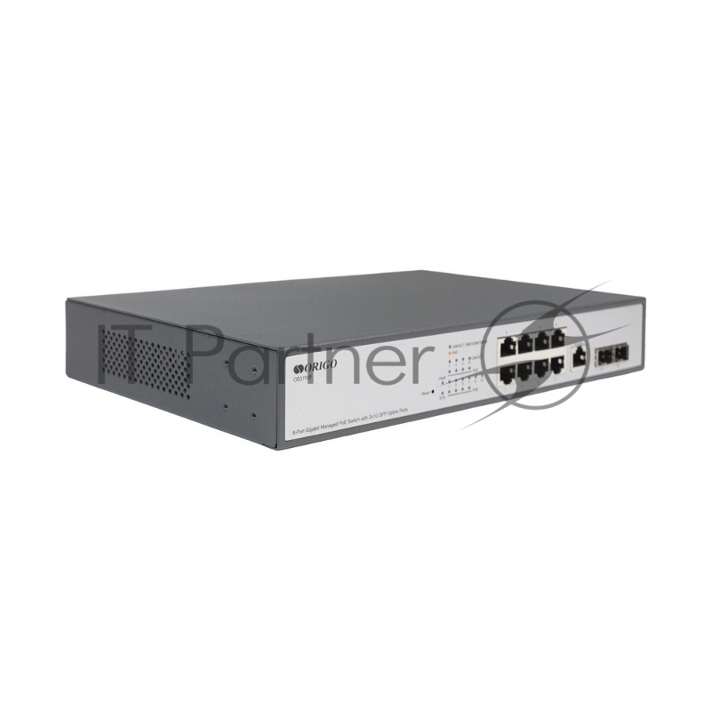 Коммутатор Managed L2 Switch 8x1000Base-T PoE, 2x1000Base-X SFP, PoE Budget 135W, RJ45 Console, 19 w/brackets